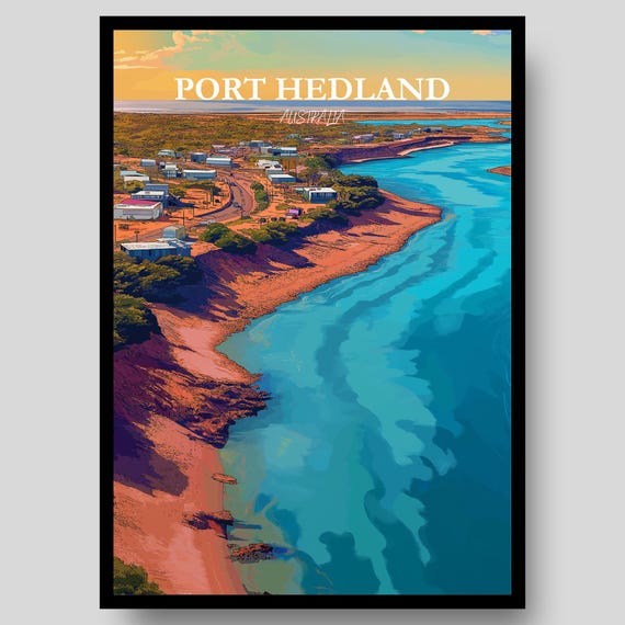Port Hedland Poster Western Australia Australian Wall Art Print