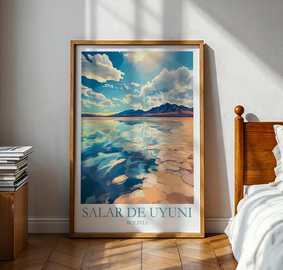 Salar De Uyuni Poster Bolivia Bolivian Salt Plains Travel South America Atacama