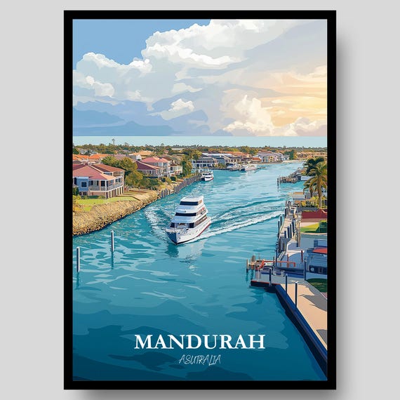 Mandurah Poster Australia Travel Wall Art Western Perth