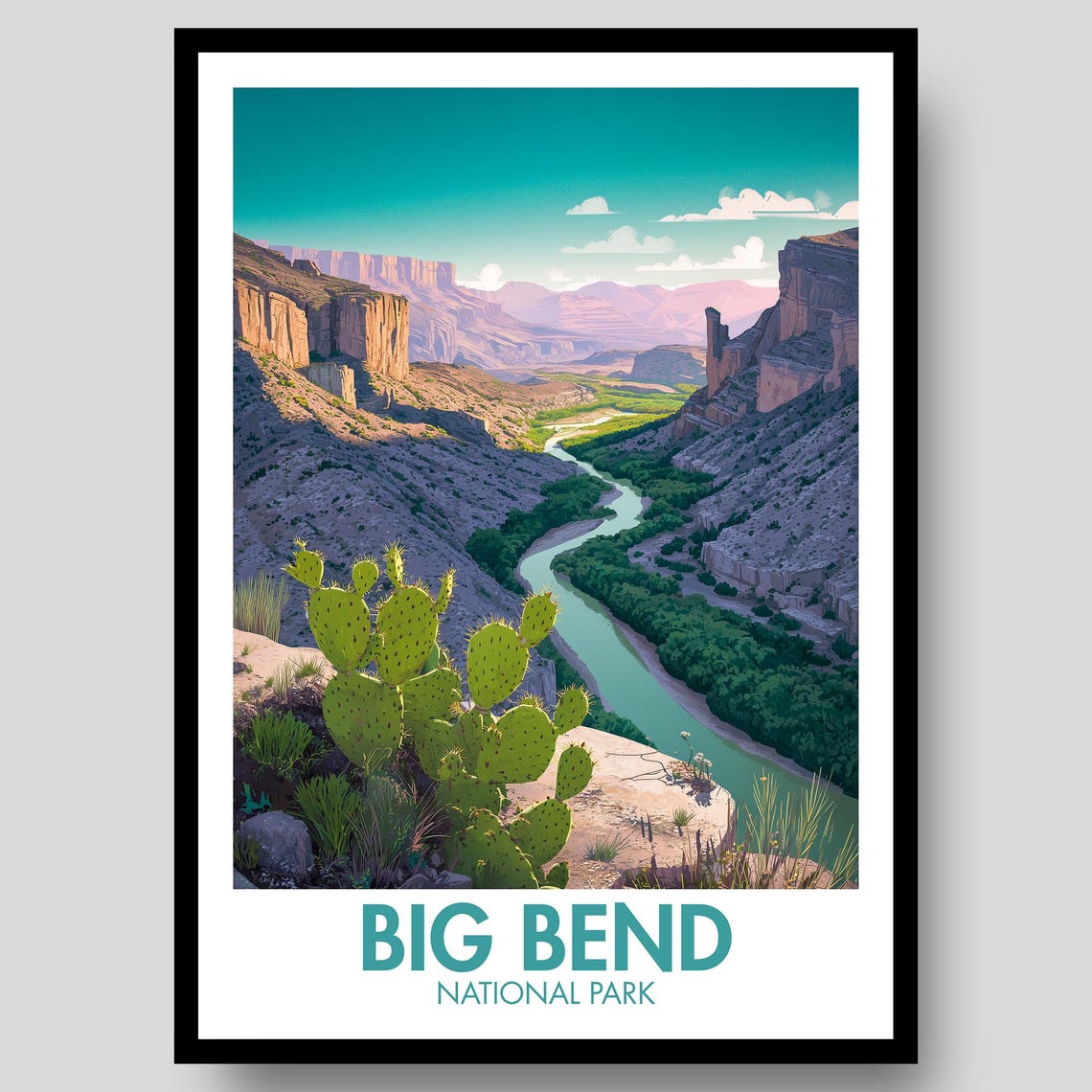 Big Bend National Park Rio Grande Canyon Desert Sunset Poster