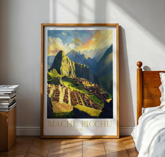 Machu Picchu Travel Poster Wall Art Vacation Gift For Traveller Peru