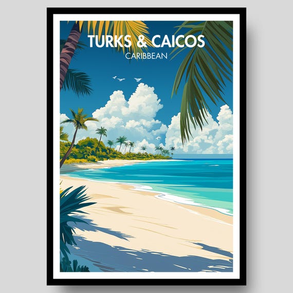 Turks And Caicos Poster Caribbean Wall Art