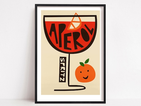 Spritz Cocktail Kitchen Art, Mid-Century Retro Poster
