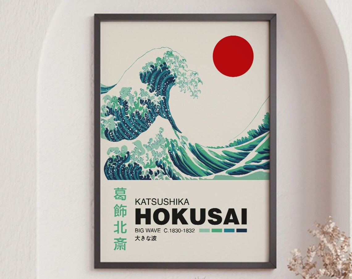 Hokusai Big Wave Vintage Japanese Art Print