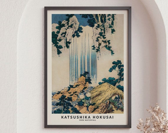 Katsushika Hokusai Yoro Waterfall Japanese Woodblock Print Edo Period Japanese Wall Art
