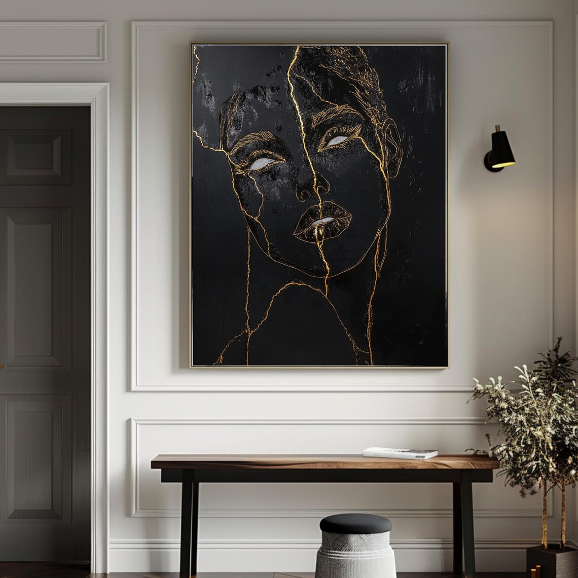 Black And Gold Luxury Wall Art Home Decor Modern Woman Art Decor Art Modern Art Prints Instant - Image 3