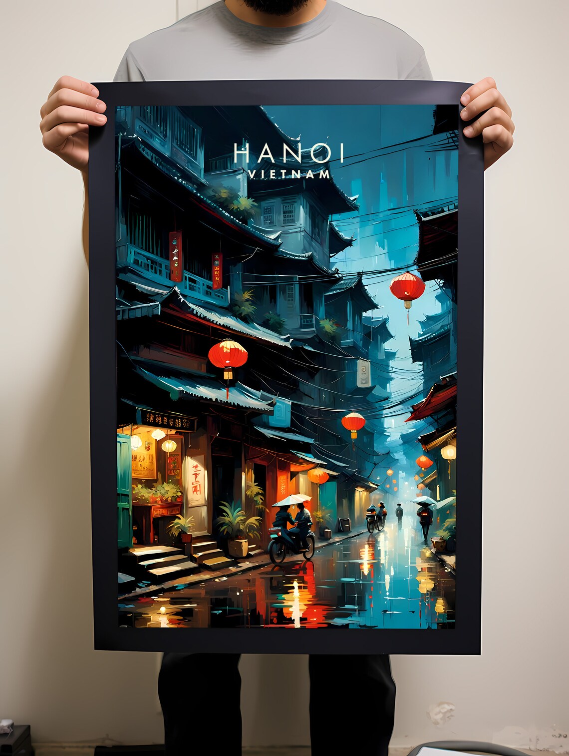 Hanoi Vietnam Travel Poster, Travel Poster