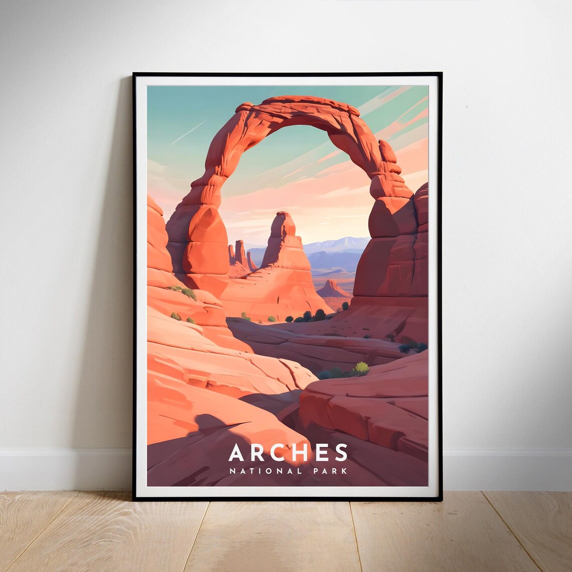 Arches National Park Delicate Arch Red Rock Desert Travel Poster