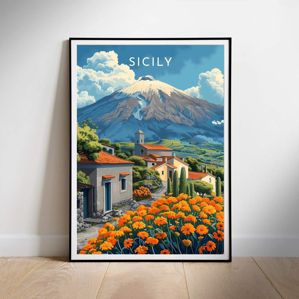 Sicily Italy Travel Poster, European Wall Art - Image 2