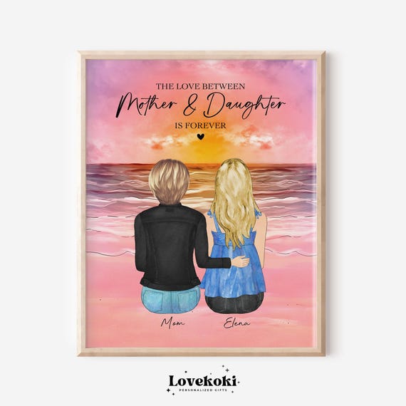 Custom Mothers Day Gift For Mom From Daughter Personalized Home Decor Mother Daughter Forever Wall Art Custom Birthday Gift For Daughtermum