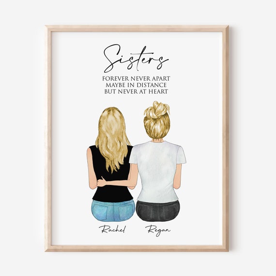 Personalized Mothers Day Gift For Sister Big Sister Small Sister Wall Art Personalized Print Custom Sister Birthday Gift Best Cousin Gift