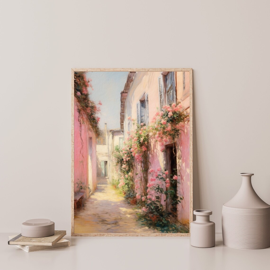 Pink Alleyway Retro Italy Vintage Travel Poster - Image 3