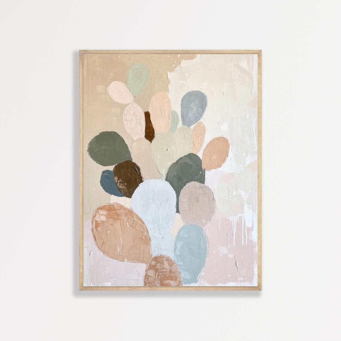 Pastel Abstract Cactus Botanical Neutral Modern Minimalist Wall Art