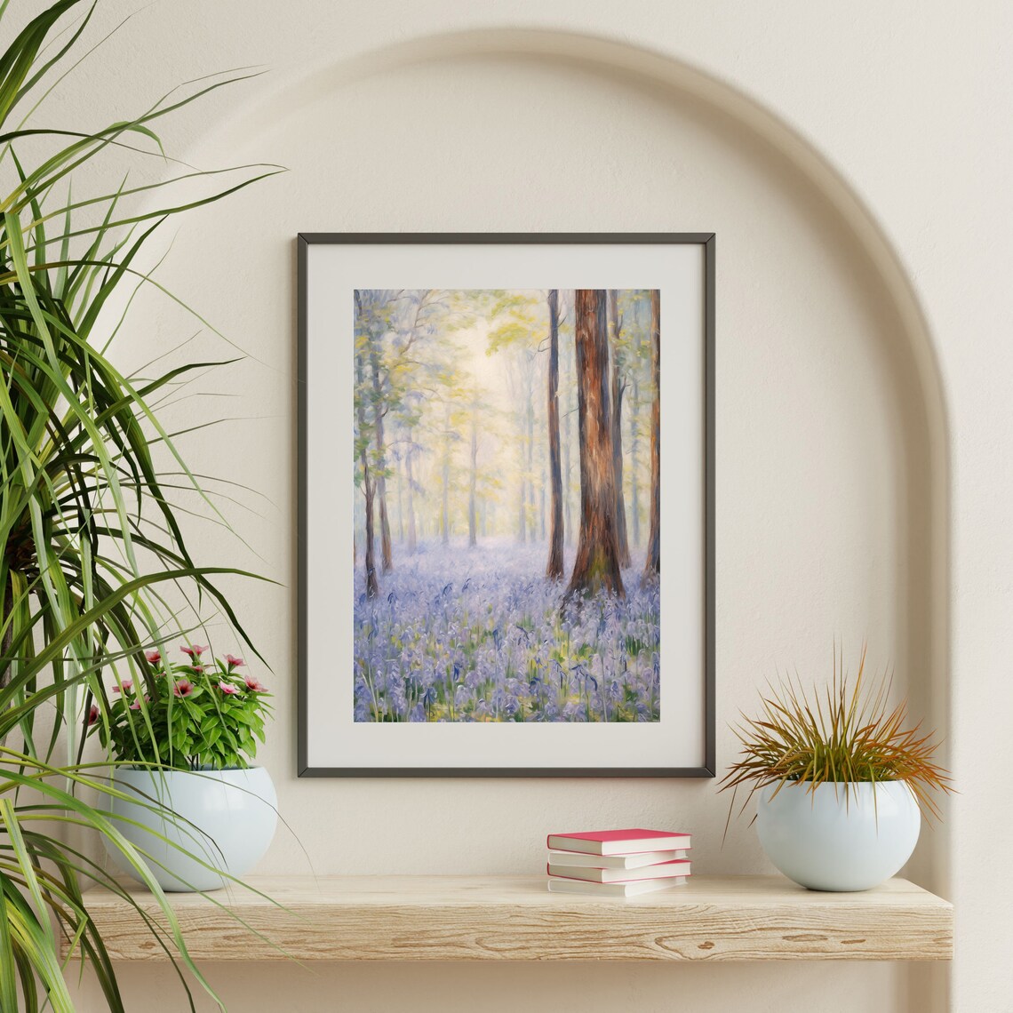 Bluebell Forest Vintage Spring Landscape Art Print - Image 2