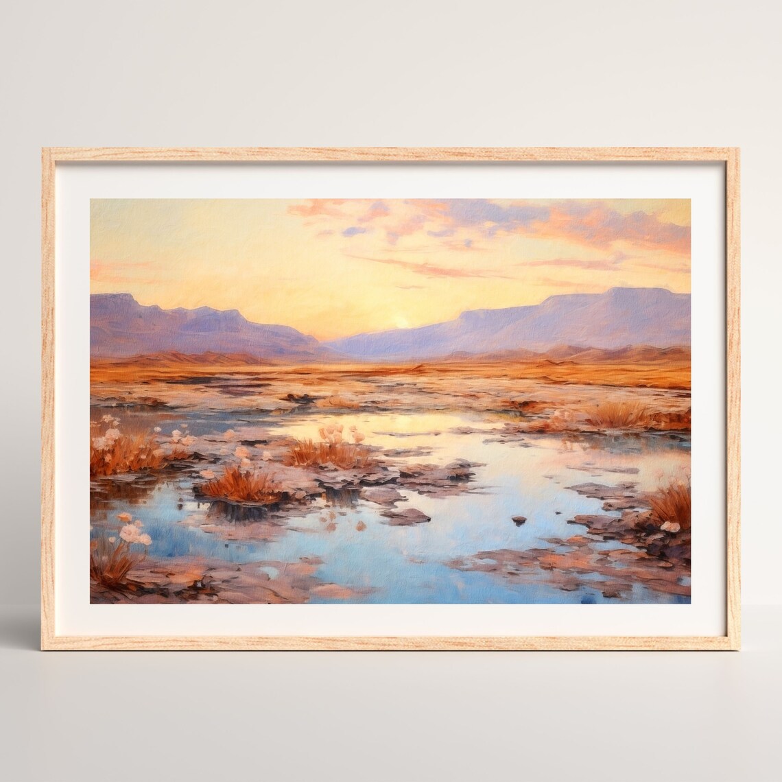 Country Landscape Retro Oil Painting Art Print - Image 2