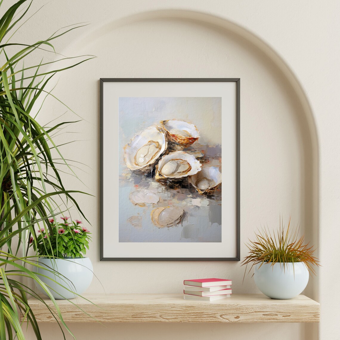 Oysters Vintage Still Life Art Print, Retro Coastal - Image 2