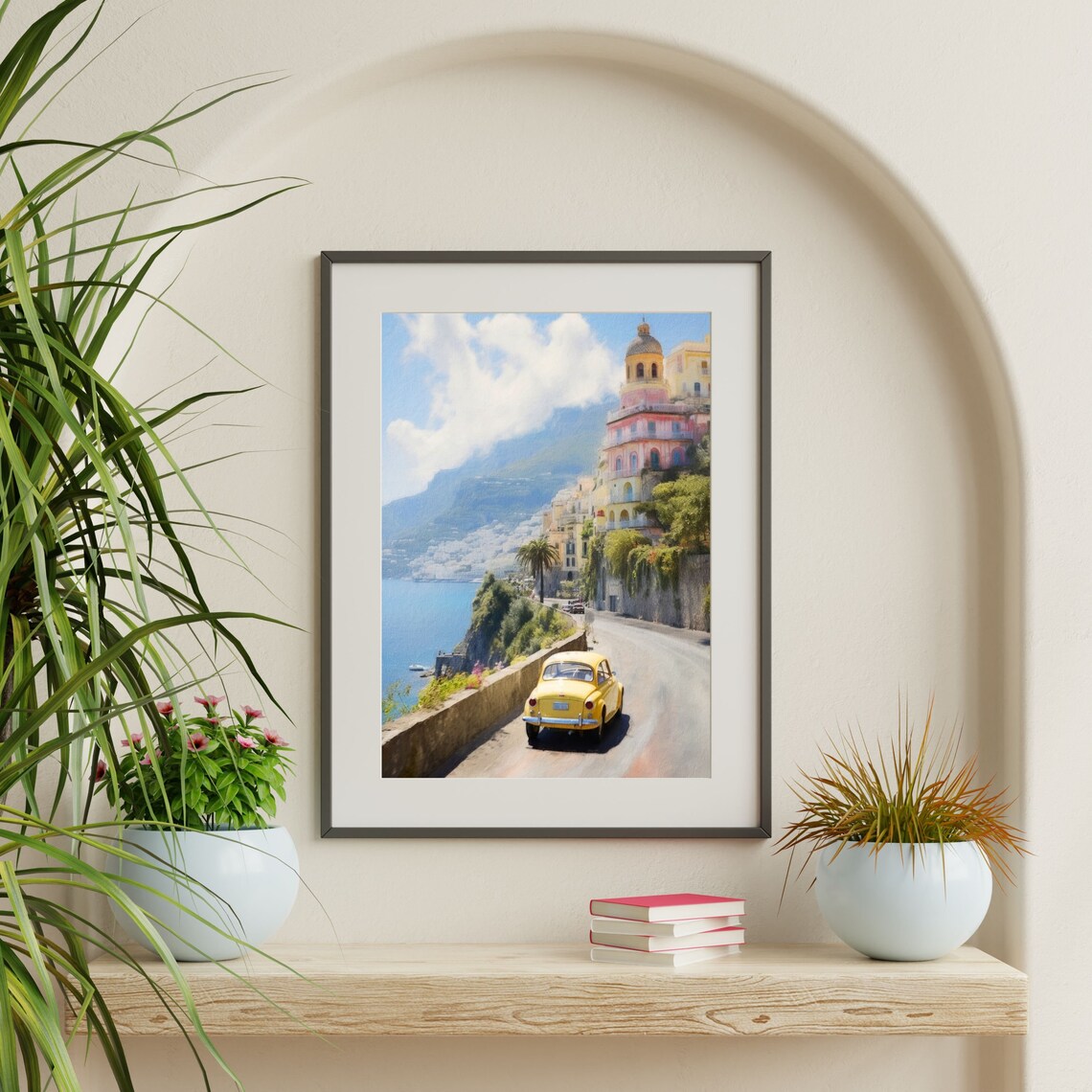 Italy Coastal Retro Italian Landscape Art Print - Image 3