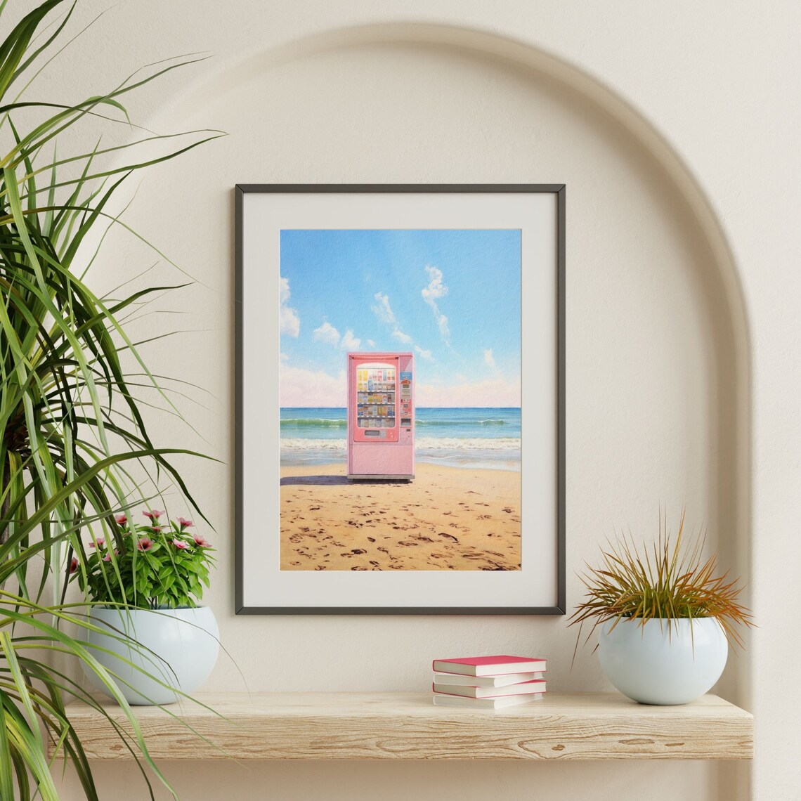 Retro Beach Print, Pink Preppy Bedroom Art Print - Image 2