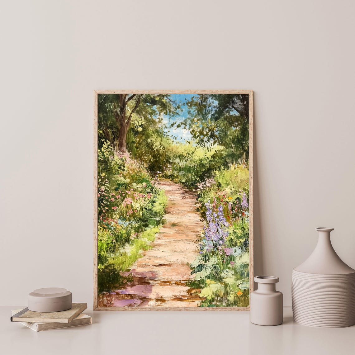 Country Landscape Painting Minimal Vintage Farmhouse Wall Art Retro Countryside Cottage Home Decor 1051 - Image 3