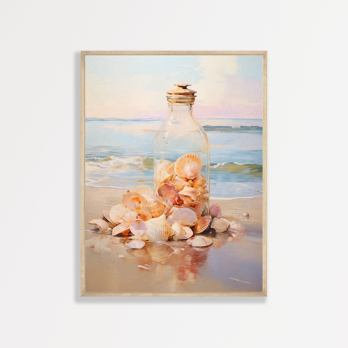 Beach Seashells Retro Coastal Vintage Art Print