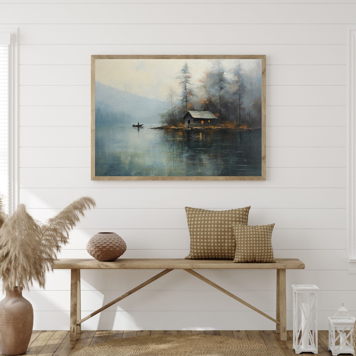Moody Lake Painting, Vintage Landscape Art Print - Image 3