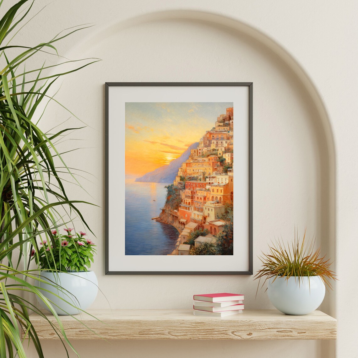 Positano Coastal Landscape, Vintage Travel Poster - Image 2