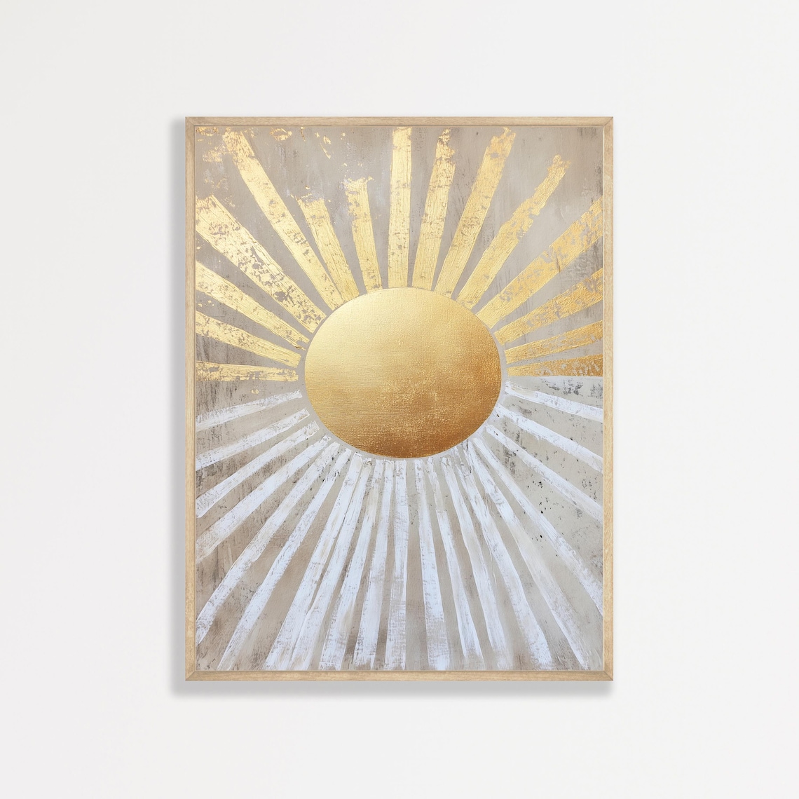 Boho Abstract Sun Print, Minimalist Neutral Art Print