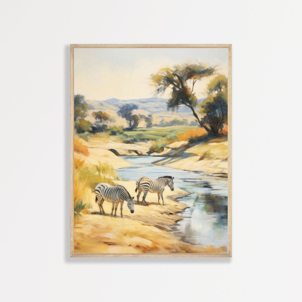 Zebra Retro Safari Nursery Animal Art Print, Kids Decor