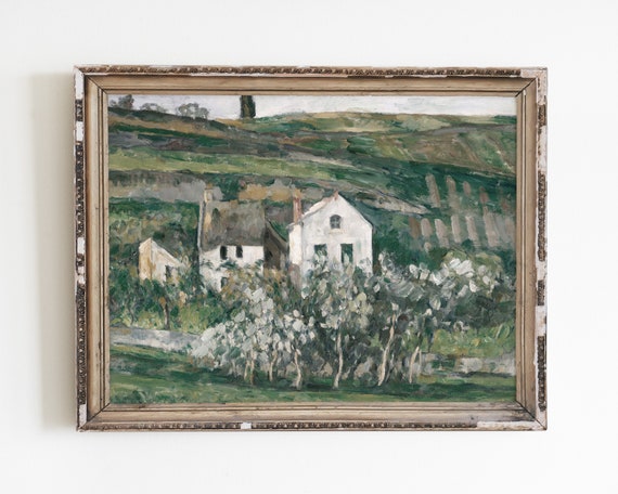 Vintage French Country Landscape Wall Art Print