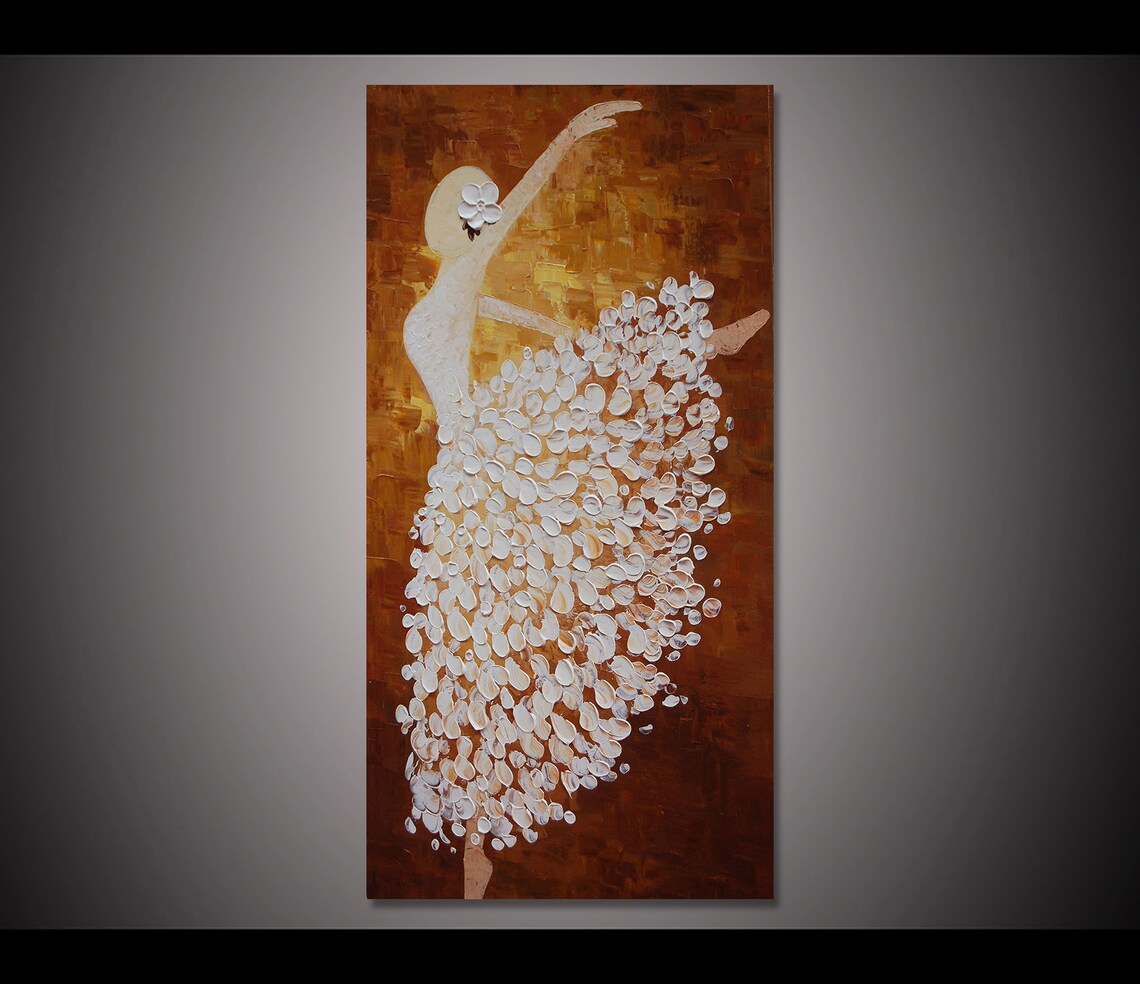 Ballerina Oil Painting, Living Room Art Print