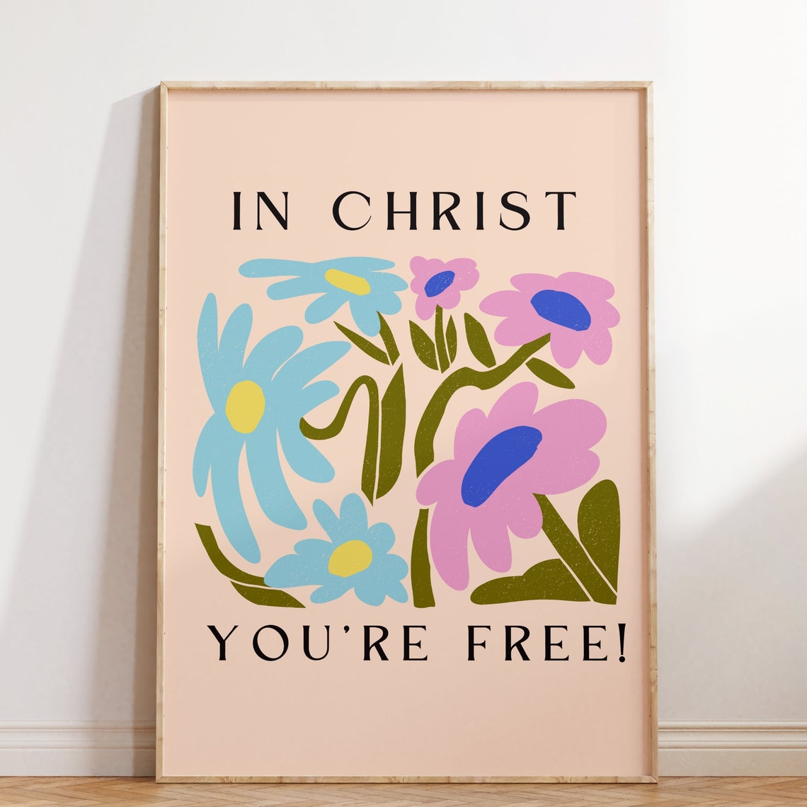 Retro Christian Wall Print Faith Print Christian Poster Bible Scripture Wall Decor Large Art Christian Gift