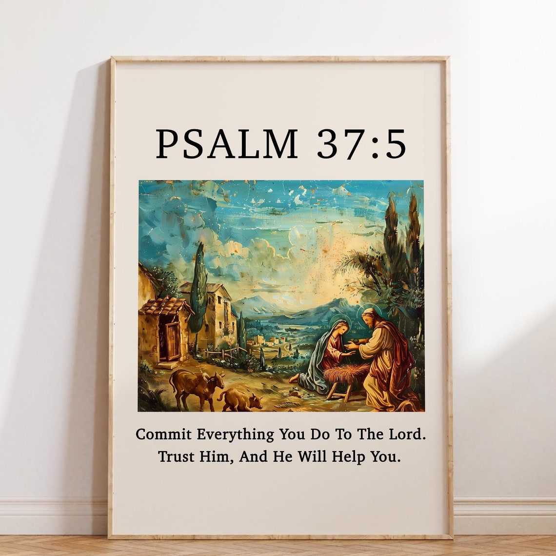 Christian Wall Print Psalm Scripture Bible Verse Art Christian Poster Wall Decor Art Gift For Christian