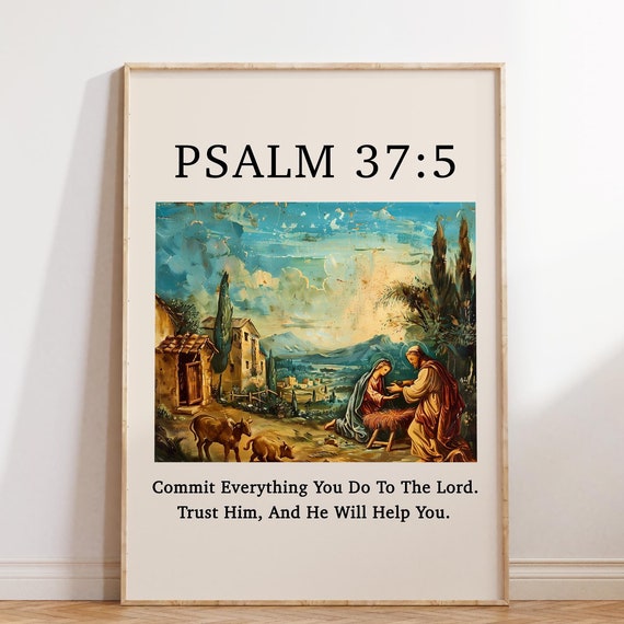 Christian Wall Print Psalm Scripture Bible Verse Art Christian Poster Wall Decor Art Gift For Christian