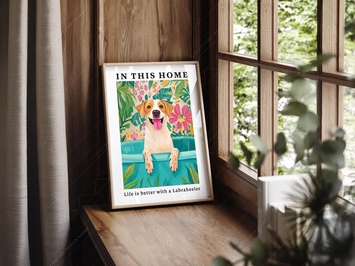 Labrador Print, Tropical Dog Lovers Kitchen Decor - Image 2
