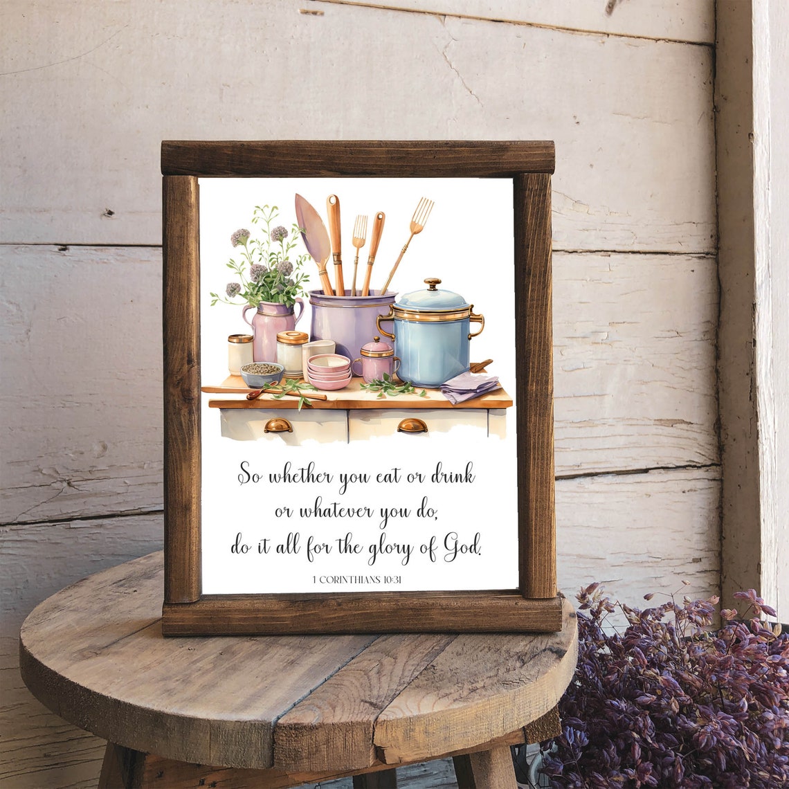 Do It All for the Glory of God Kitchen Scripture Wall Poster - Image 2