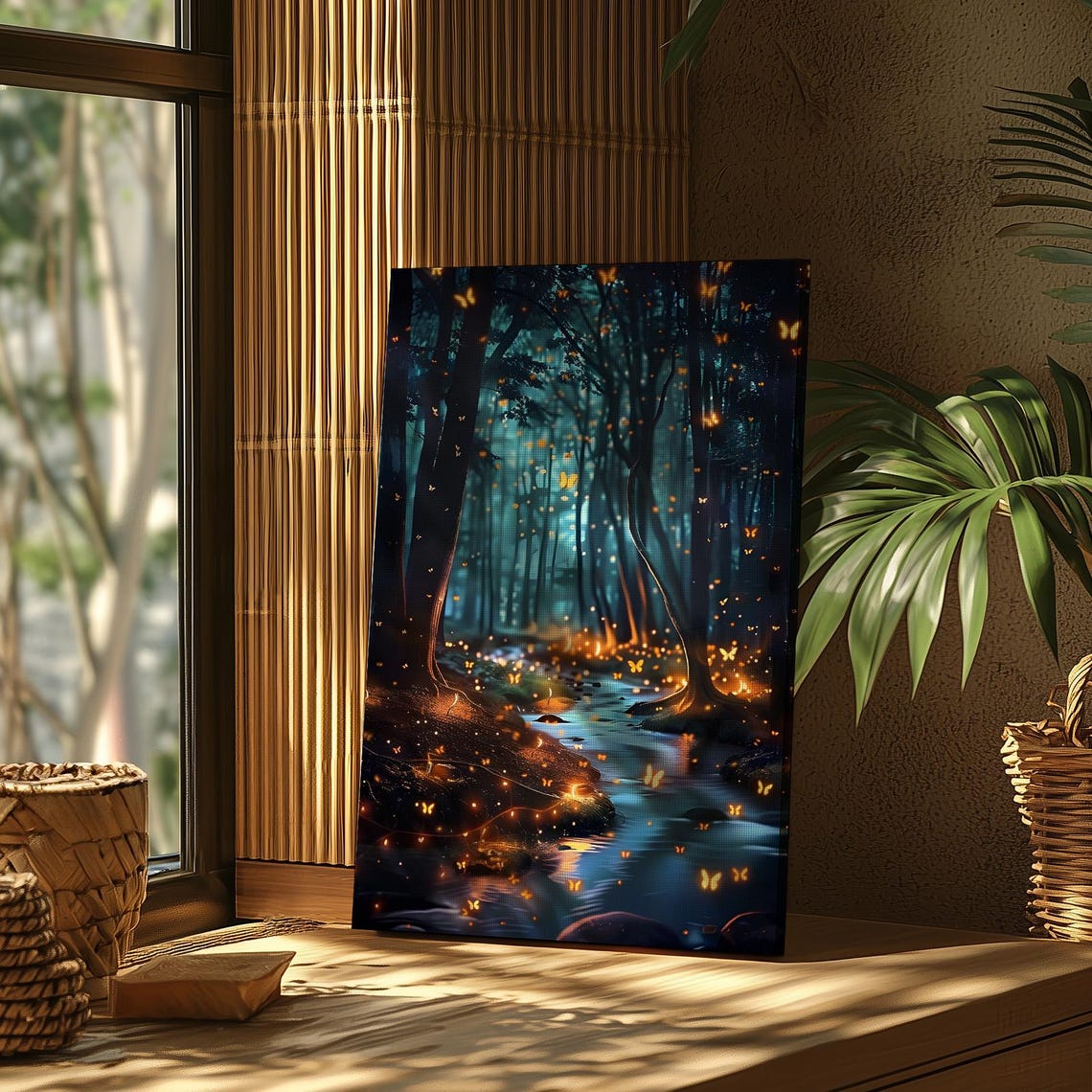 Enchanted Forest Stream With Glowing Butterflies Magical Poster - Image 5