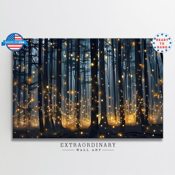 Enchanted Forest Art Print For Whimsical Room Decor Fantasy Forest Wall Art Framed Mystical Forest Painting Ready To Hang