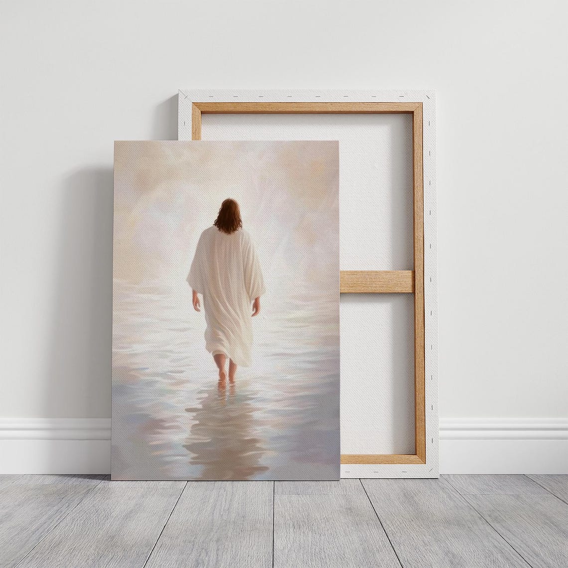 Jesus Walking On Glassy Water Into Pure White Heavenly Glow Poster - Image 5