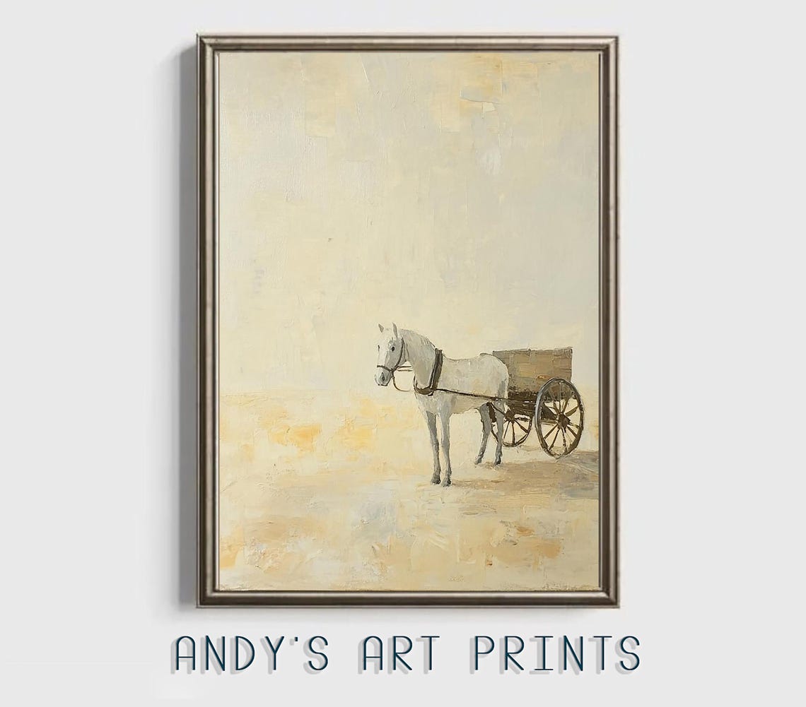 Vintage Horse Oil Painting Wall Art Print Animals Horse Lover Print At Home Wall Art Running Horse Portrait Vintage Art - Image 2