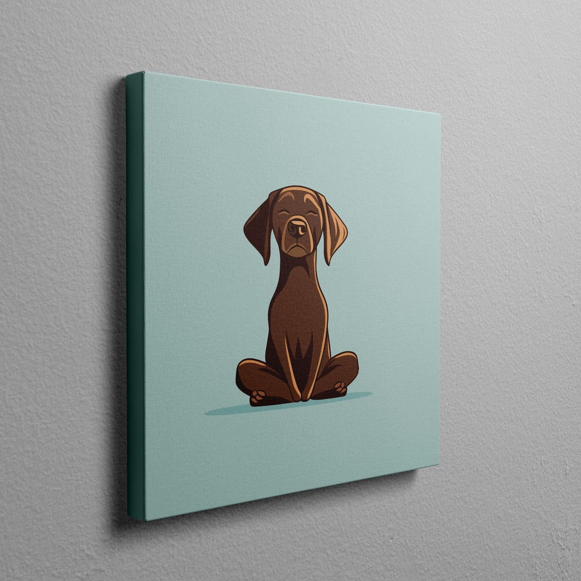 Meditating Chocolate Labrador In Lotus Pose Calm Zen Yoga Poster - Image 2