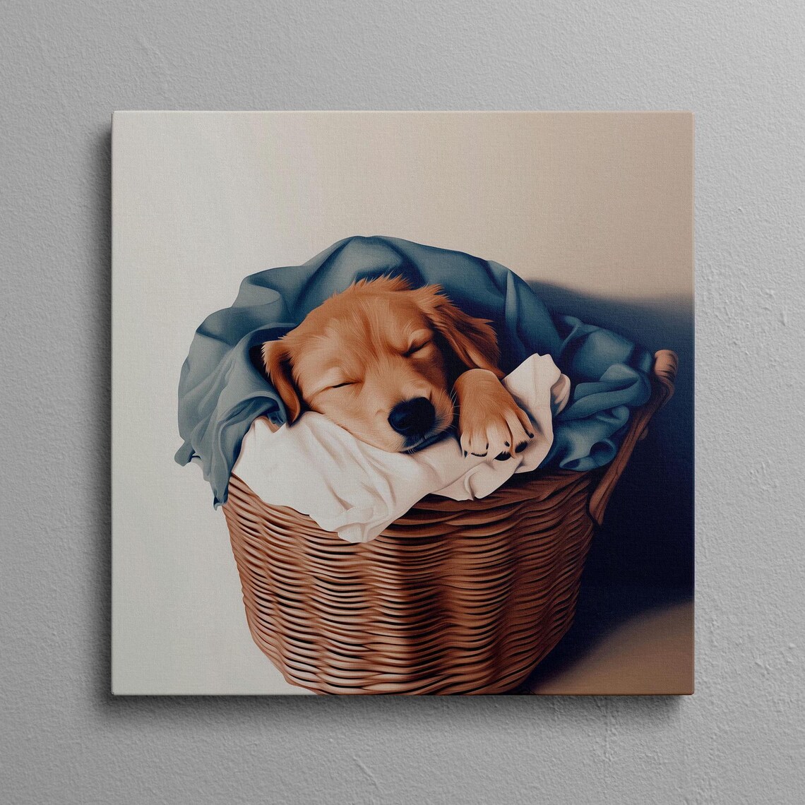 Sleeping Golden Retriever Laundry Room Art Print