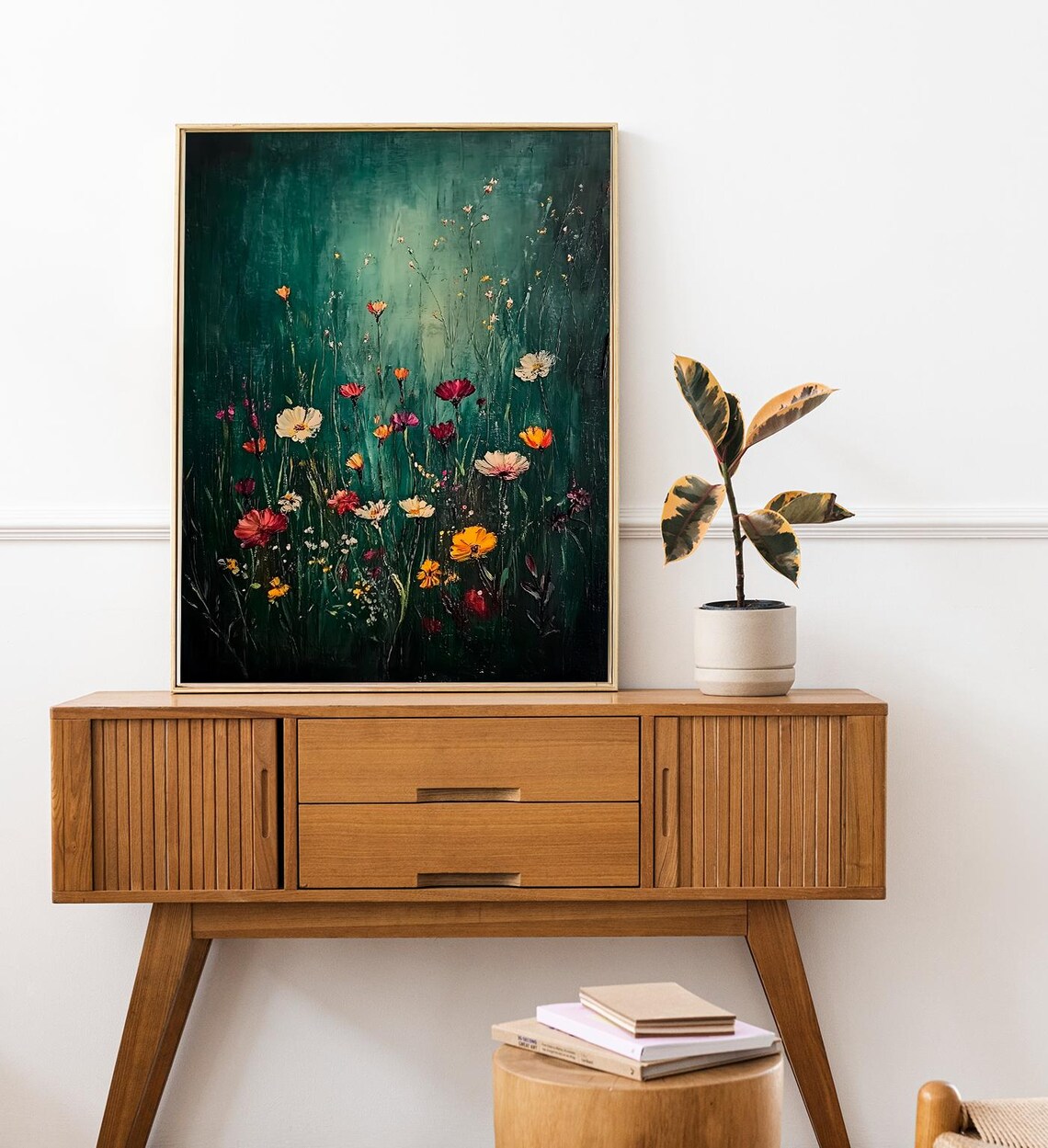 Wildflower Field Wall Art Vintage Botanical Landscape Sign Floral Decor Field Of Flowers Print Modern Farmhouse Art - Image 7