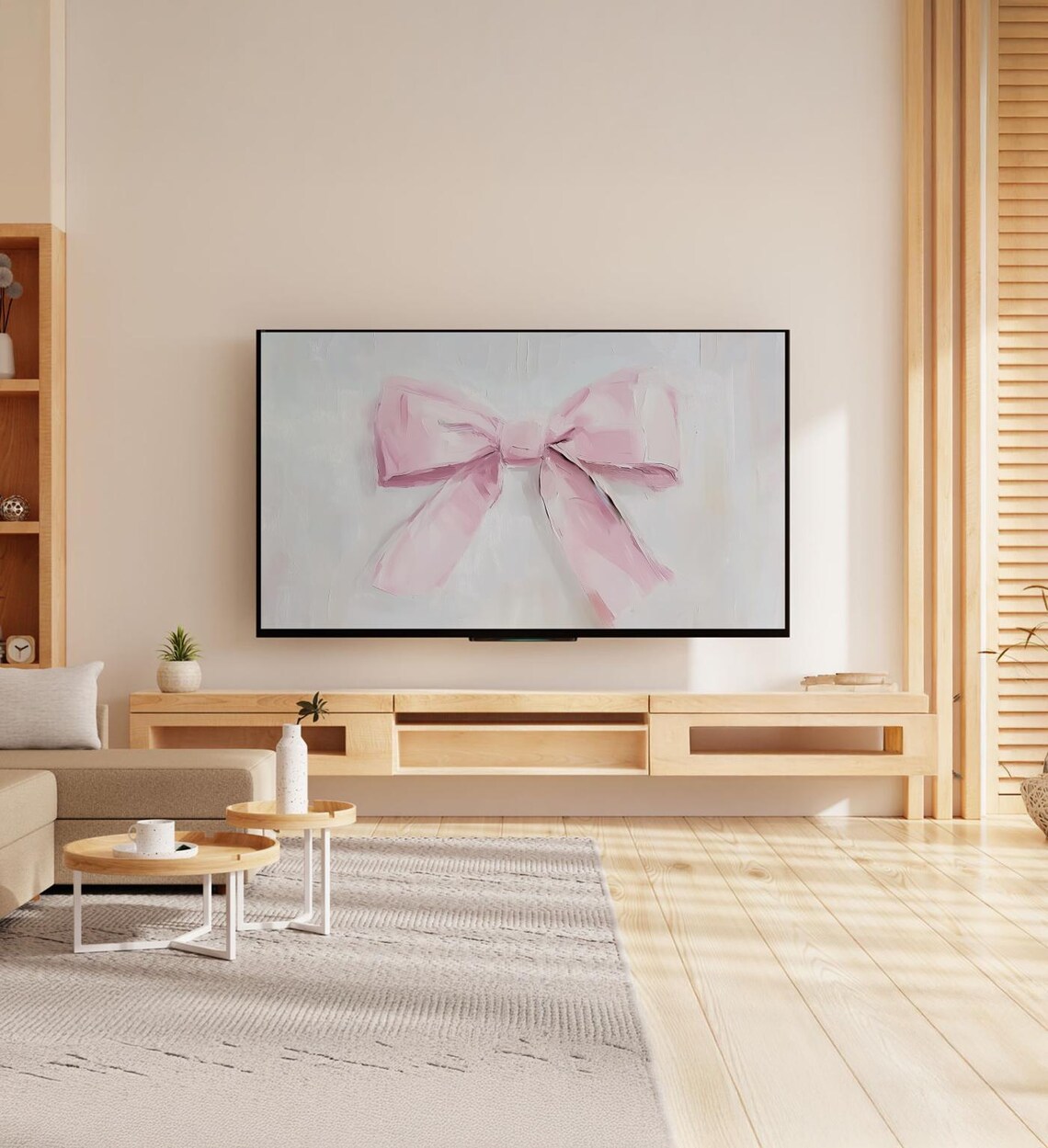 Pink Bow Painting Coquette Soft Romantic Nursery Girls Room Art Poster - Image 7