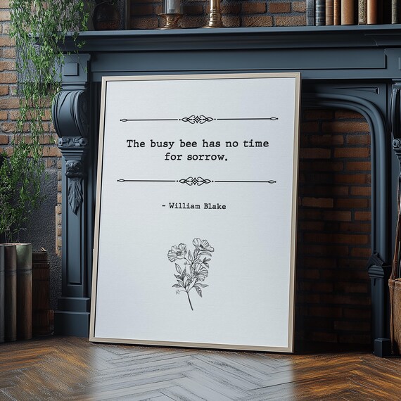 William Blake Quote Poster Happy Print Inspirational Vintage Minimalist
