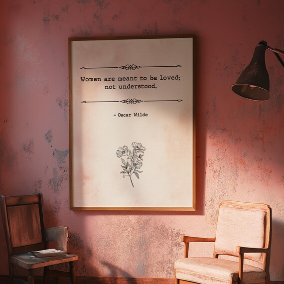 Oscar Wilde Quote Poster Women Print Inspirational Vintage Minimalist