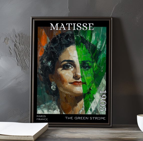 The Green Stripe 1905 Henri Matisse Print Poster Fauvism Portrait Modernist French Post Impressionism Expressive Colour Wall Art Decor