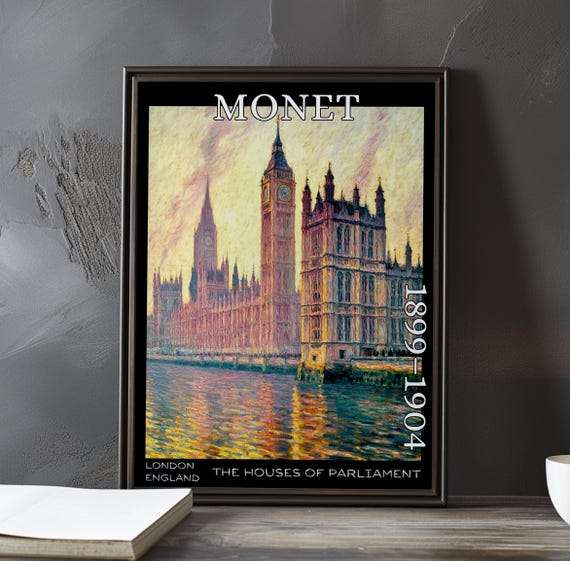 The Houses Of Parliament 18991904 Claude Monet Print Poster Impressionism Post Impressionist London Misty River Thames Light Decor