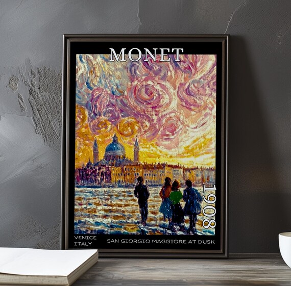 Claude Monet San Giorgio Maggiore 1908 Waterfront Figures Poster