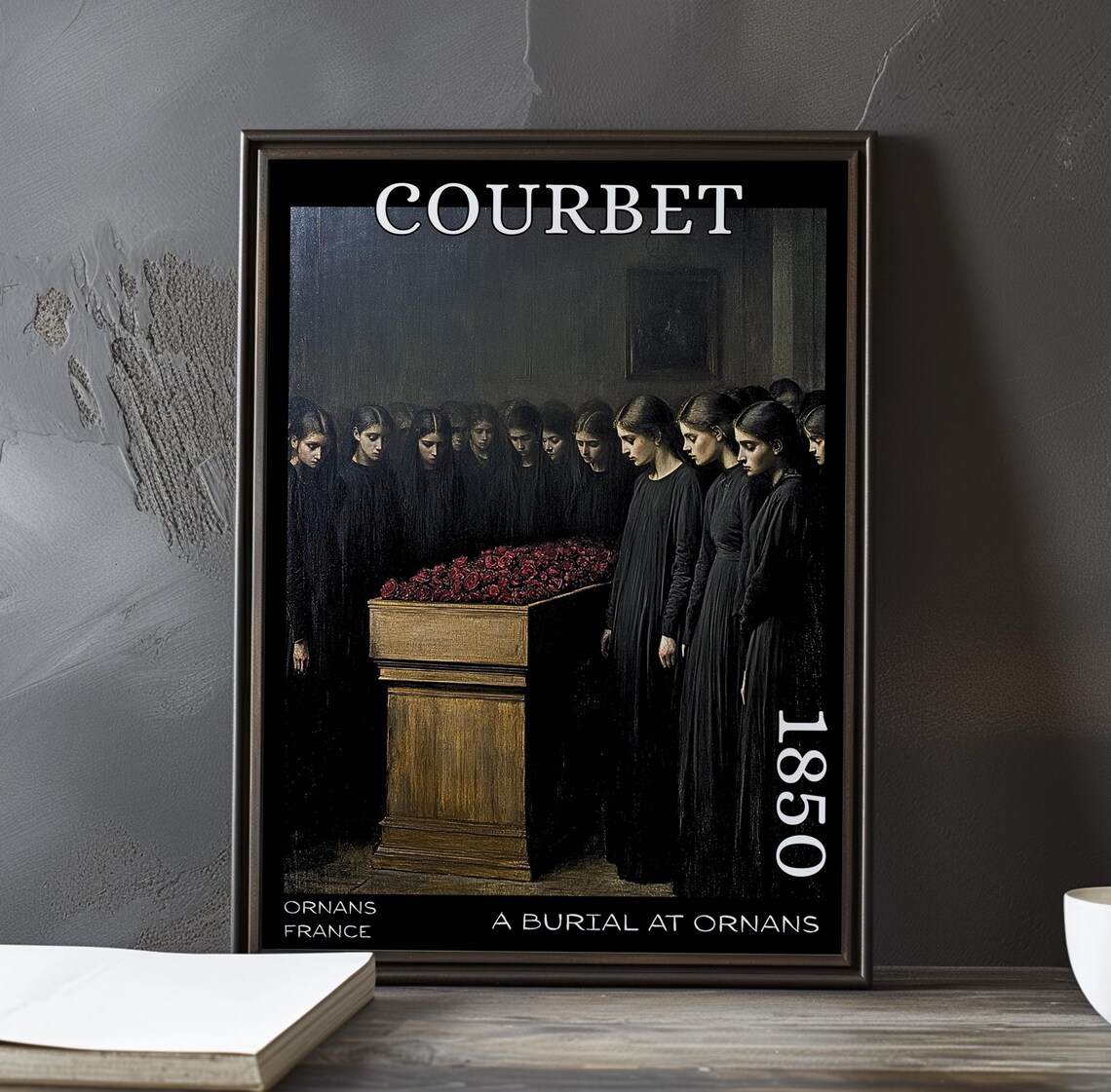 A Burial at Ornans Women by a Rose Coffin 1850 Courbet Poster