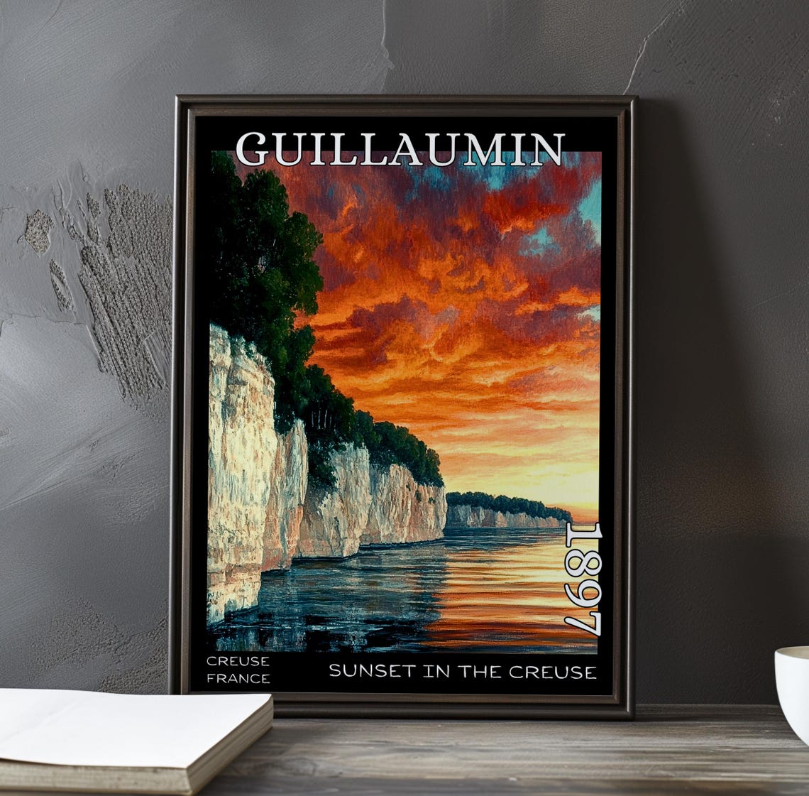 Guillaumin Sunset In The Creuse White Cliffs Riverside Poster